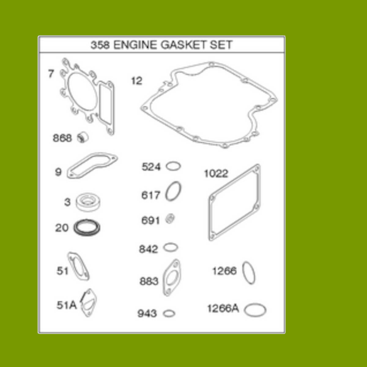 (image for) Briggs & Stratton Genuine Gasket Set--Engine 796187, 697191, 792621 & 794150